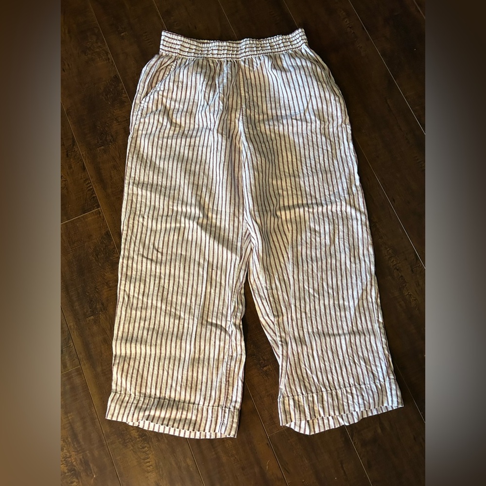 Sigrid Olsen Wide Leg Linen Pants LG